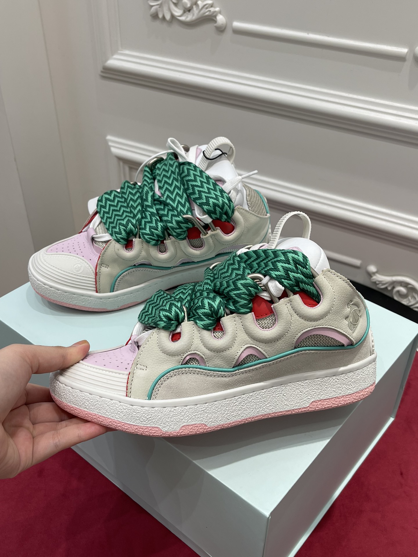 Lanvon Curb SneakerBeige Pink FM-SKRK11-DALL-P225205