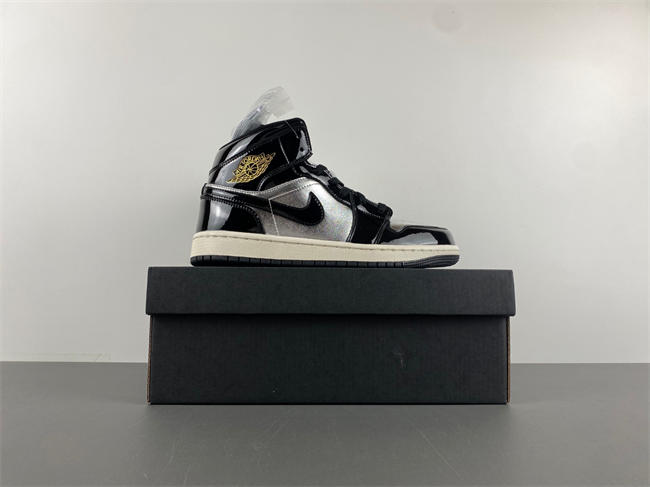 Air Jordan 1 Mid SE Black Metallic Silver Sail Metallic Gold FZ39380-001